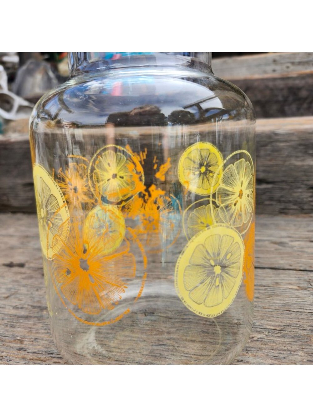 Pyrex 3520 Glass Carafe 2 Qt Citrus Orange Yellow Pitcher Vintage No Lid USA - Picture 5 of 11